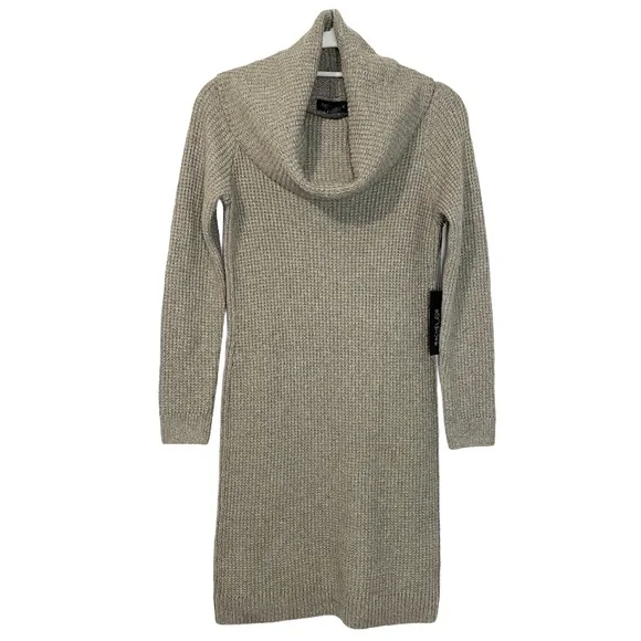 Rachel Zoe | Dresses | New Rachel Zoe Cozy Cowl Turtle Neck Knit Jumper  Sweater Dress Tan Taupe Size S | Poshmark